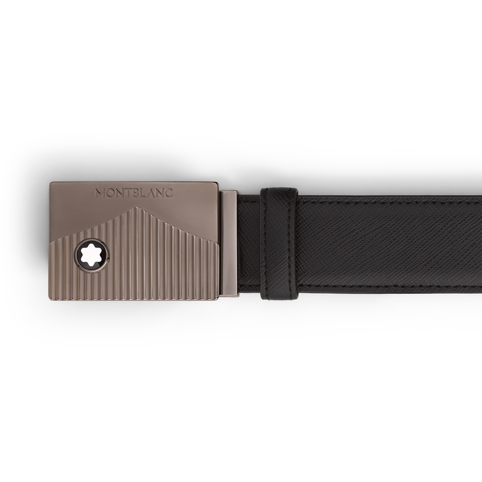 Black 35&nbsp;mm leather belt - 3