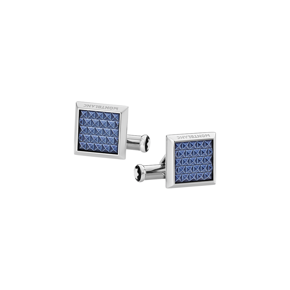 Meisterst&uuml;ck Rectangular Cufflinks with Geometric Lacquer Inlay - 1