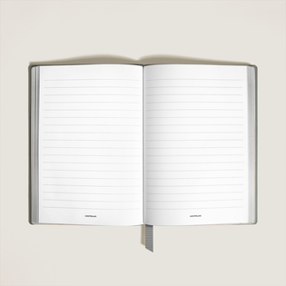 Medium Notebook, Saffiano Leather, Medium Grey &ndash; Lined Pages