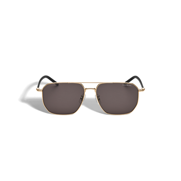 Squared Sunglasses with Gold Coloured Metal Frame  - 1