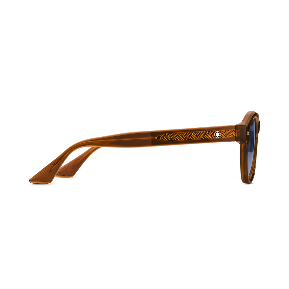 Round Sunglasses with Brown Coloured Acetate Frame - 2