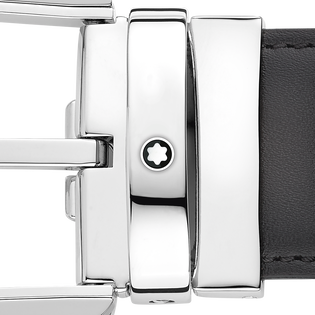 Horseshoe buckle grey 35 mm leather belt