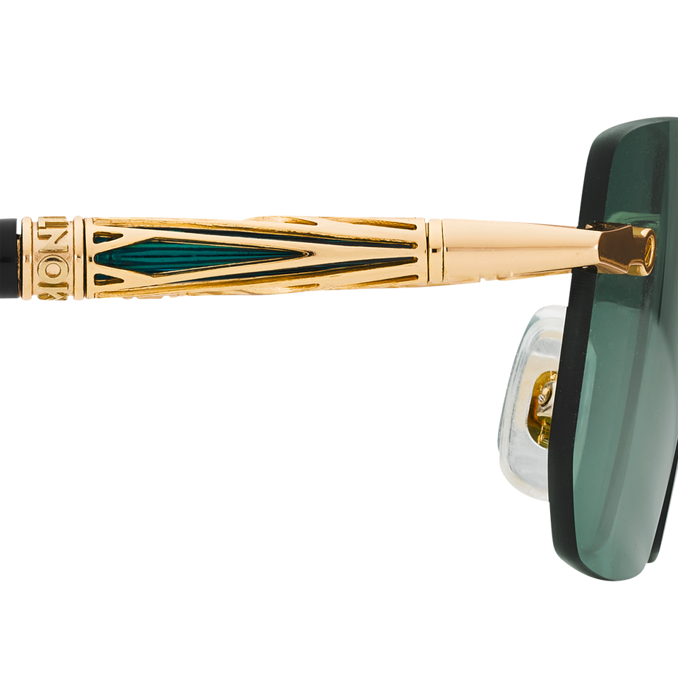 Rectangular Sunglasses with Gold Coloured Metal Frame - 4
