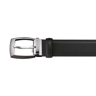 Black 35 mm leather belt