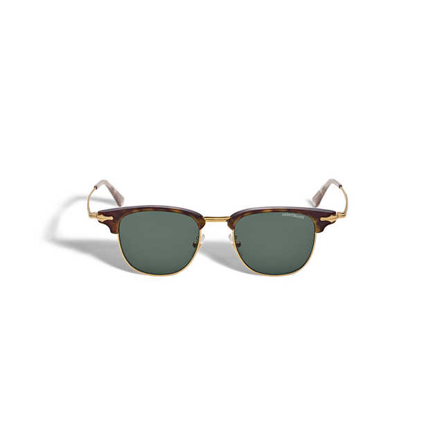 Rectangular Sunglasses with Gold Coloured Metal Frame - 1