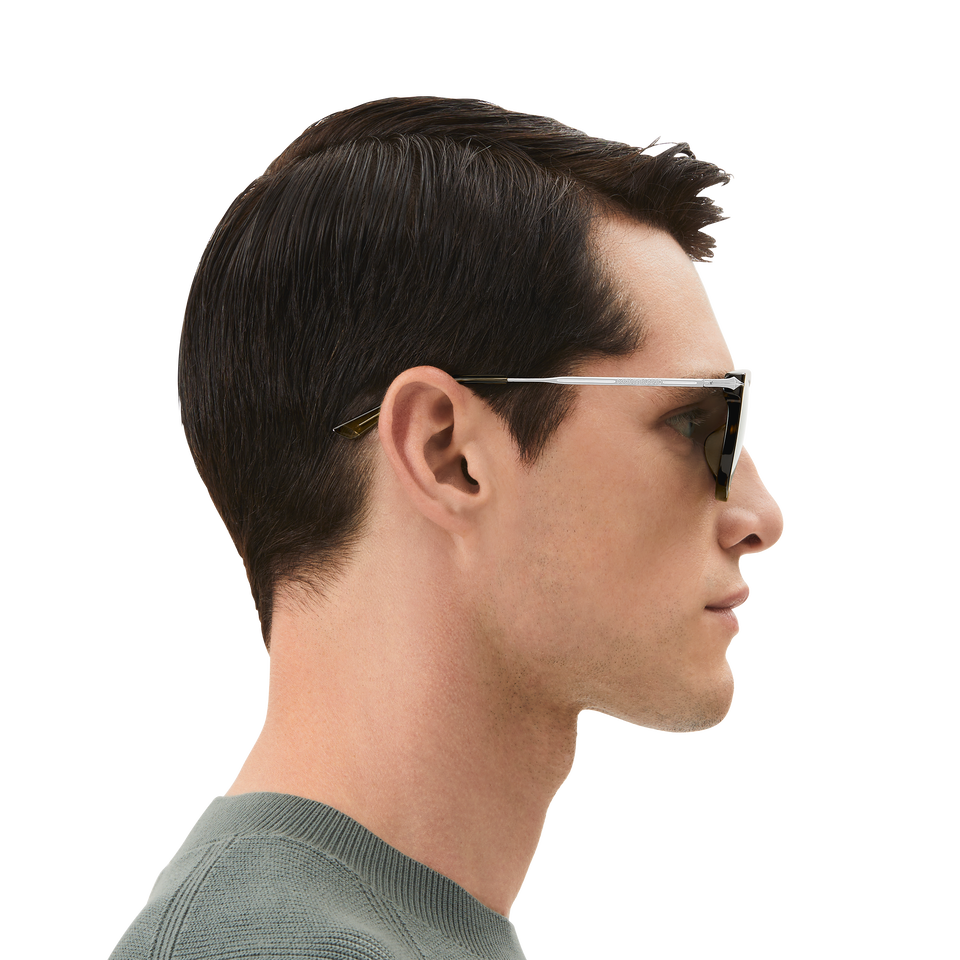Round Sunglasses with Havana Acetate Frame - 7