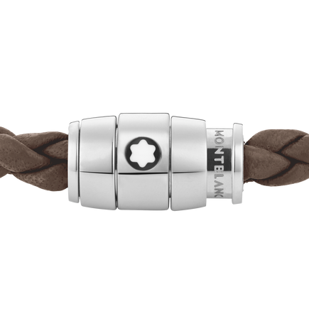 Bracelet Steel 3 rings Meisterstück collection in mastic leather