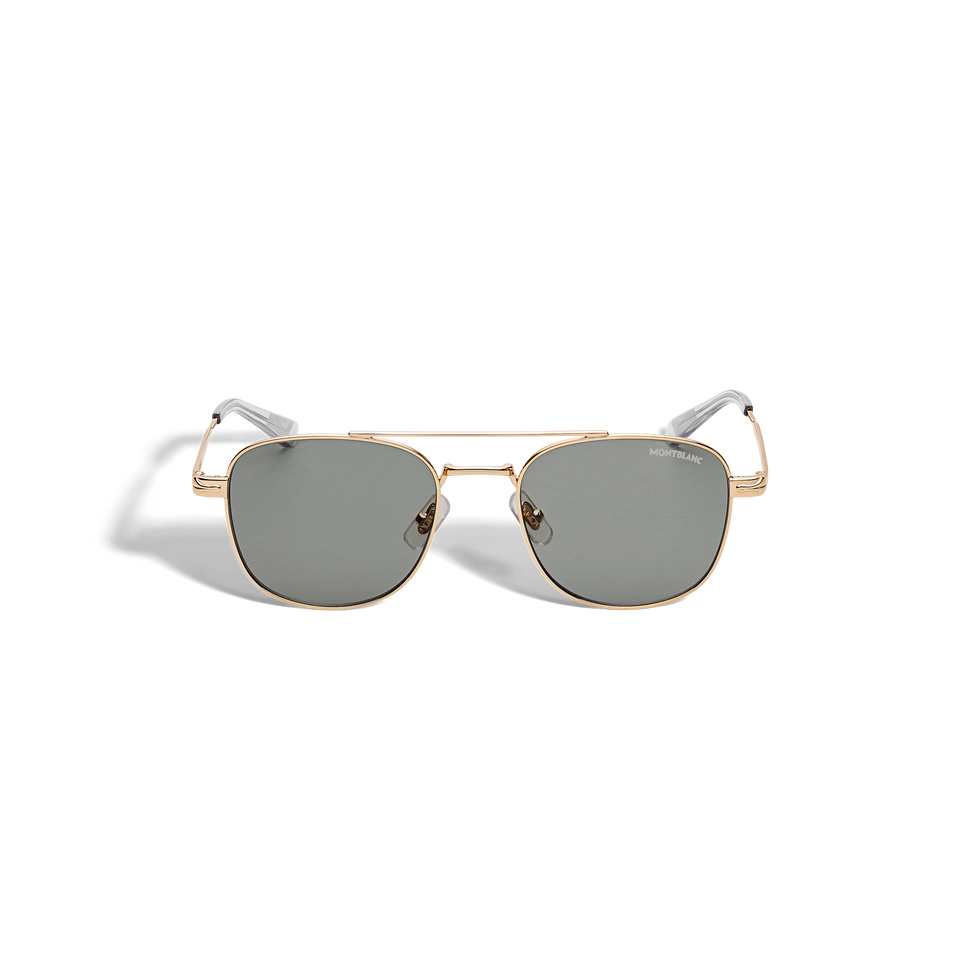 Squared Sunglasses with Gold Coloured Metal Frame  - 1