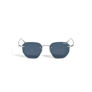 Round Sunglasses with Silver Colored Metal Frame