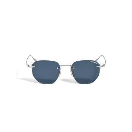 Round Sunglasses with Silver Colored Metal Frame