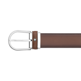 Horseshoe buckle brown 35 mm leather belt
