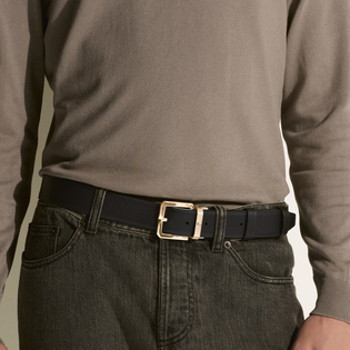 Night blue/black 35&nbsp;mm reversible leather belt