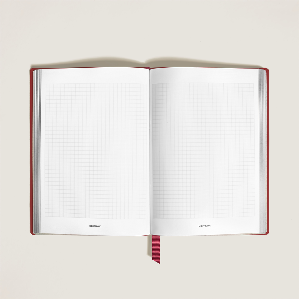Medium Notebook, Saffiano Leather, Red &ndash; Squared Pages - 1