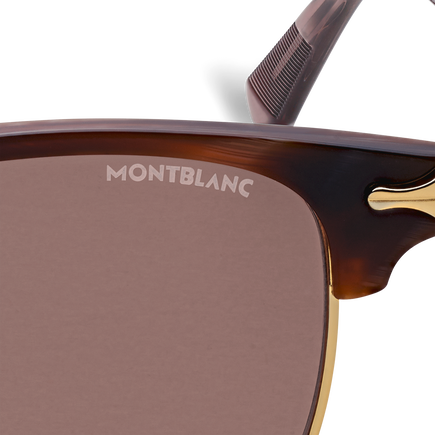 Rectangular Sunglasses Gold Coloured Metal Frame 