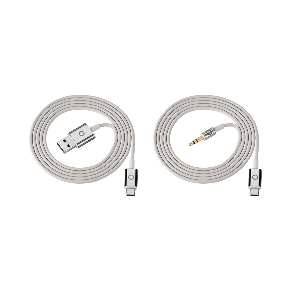 Grey Cable Set for Montblanc MB 01 Headphones - 1
