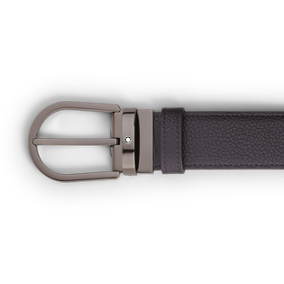 Horseshoe buckle night blue/black 35&nbsp;mm reversible leather belt