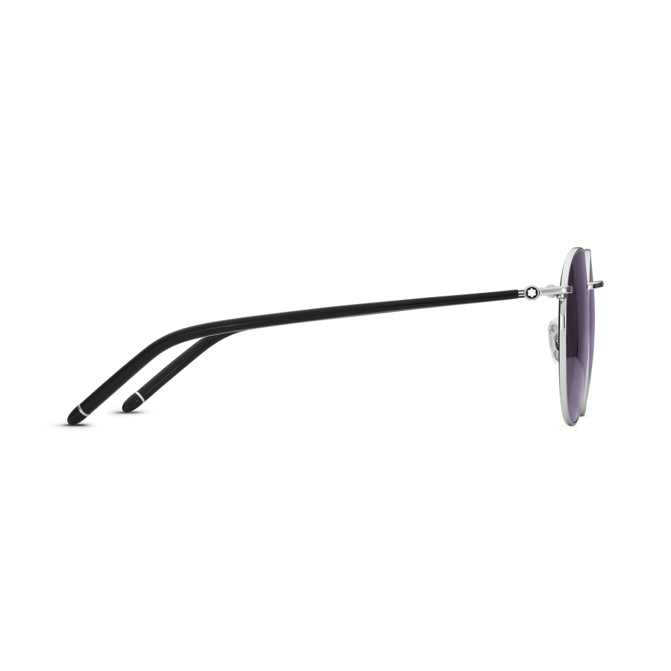 Round sunglasses with Silver Coloured Metal Frame - 2