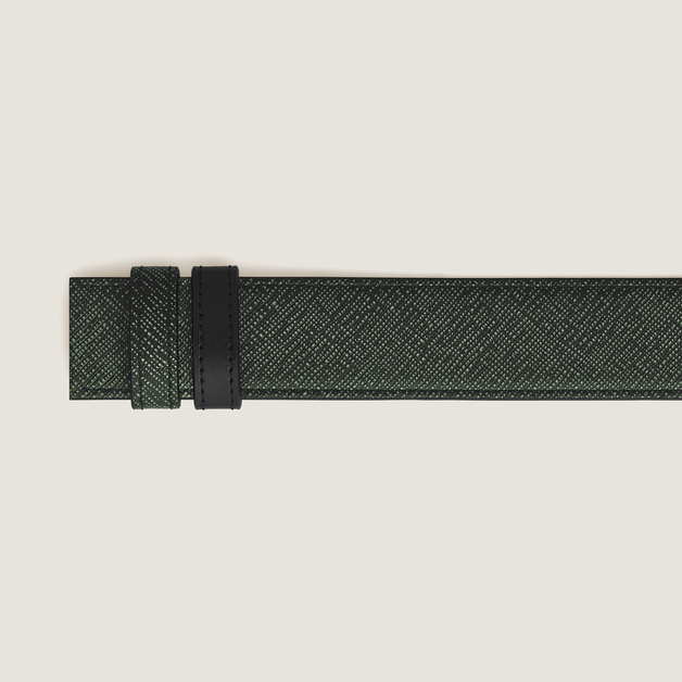Tweed khaki Sartorial/black Meisterst&uuml;ck 35mm reversible leather strap - 3