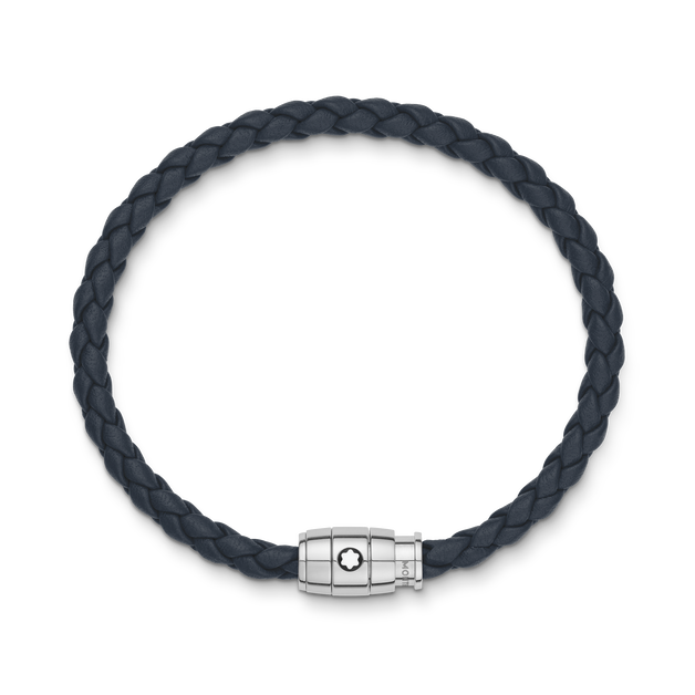 Large Soft Leather Avio Blue Bracelet - 2