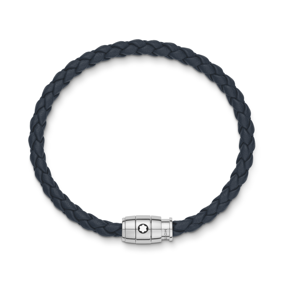 Large Soft Leather Avio Blue Bracelet - 2
