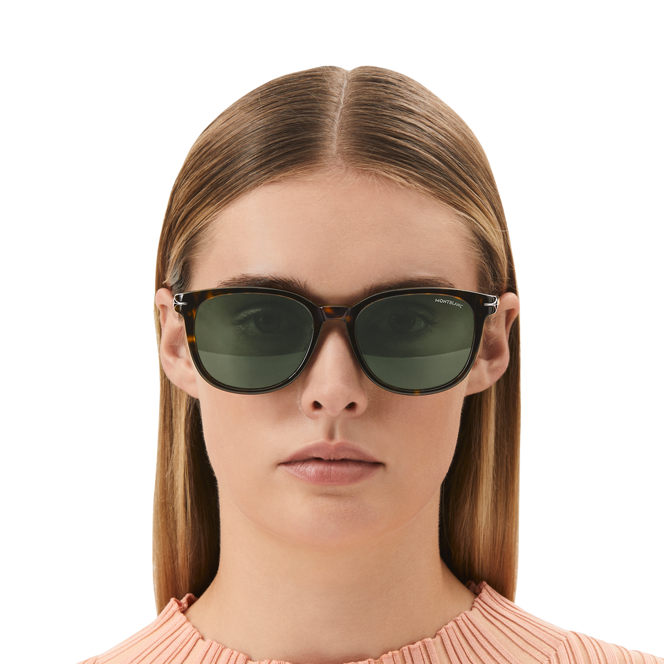 Round Sunglasses with Havana Acetate Frame - 4
