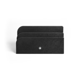 Letter Rack in Black Leather