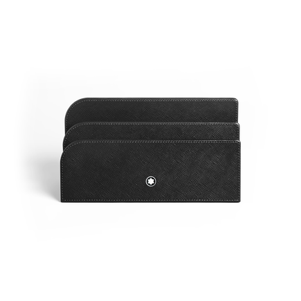 Letter Rack in Black Leather
