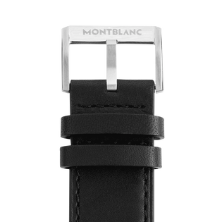 Black calf strap with grey pin buckle