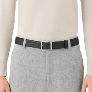 Black 35 mm leather belt