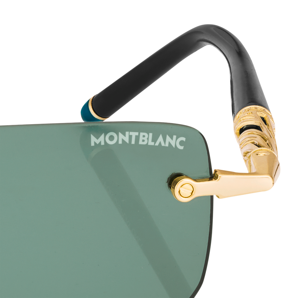 Rectangular Sunglasses with Gold Coloured Metal Frame - 3