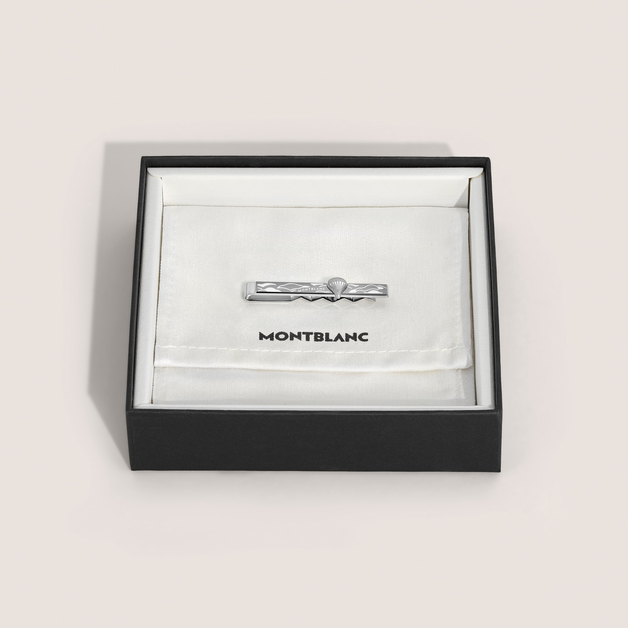 Tie bar in steel dedicated to the Meisterstück Around the World in 80 Days collection. - 2