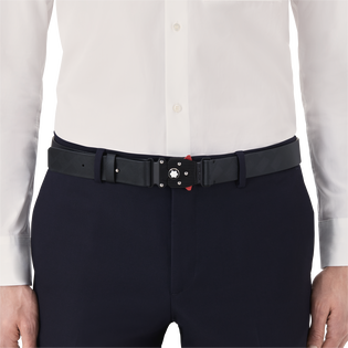 M LOCK 4810 buckle printed black 35 mm leather belt
