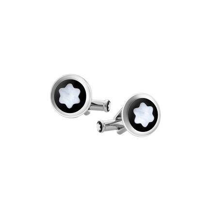 Cufflinks with Mother-of-Pearl Snowcap Emblem