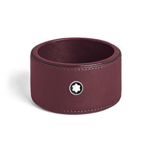 Round Desk tray in Cassis Leather (Small)