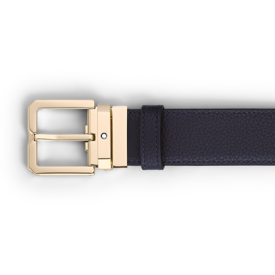Night blue/black 35&nbsp;mm reversible leather belt - 3