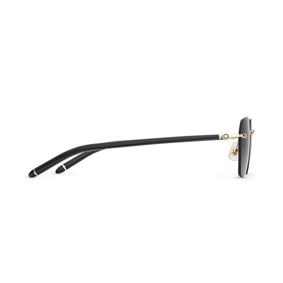Squared Sunglasses with Gold Coloured Metal Frame - 2