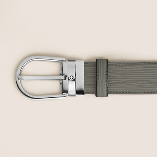 Horseshoe Buckle Medium Grey 35&nbsp;mm Leather Belt