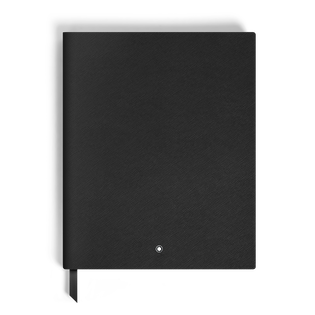 Large Notebook, Black Leather, Black &ndash; Lined Pages