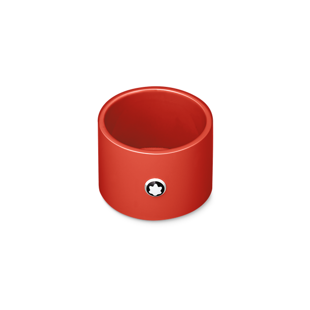 Round desk tray in coral lacquer (Small) - 1
