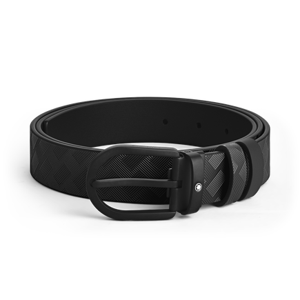 Horseshoe Buckle Black/Black 30&nbsp;mm Reversible Leather Strap