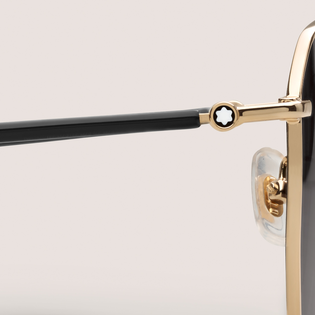 Squared Sunglasses with Gold Coloured Metal Frame 