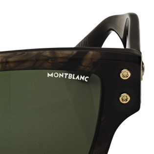 Rectangular Sunglasses with Melange Coloured Acetate Frame