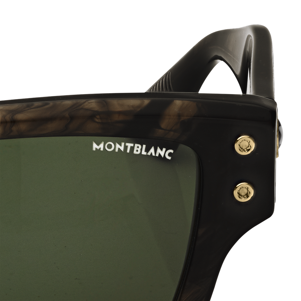 Rectangular Sunglasses with Melange Coloured Acetate Frame - 3