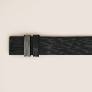 Medium grey/black 35mm reversible leather belt