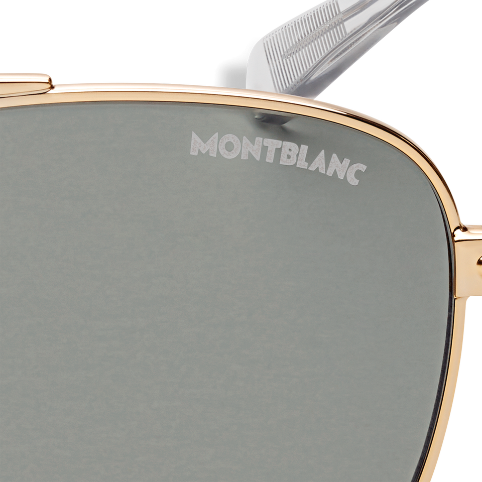 Squared Sunglasses with Gold Coloured Metal Frame  - 2