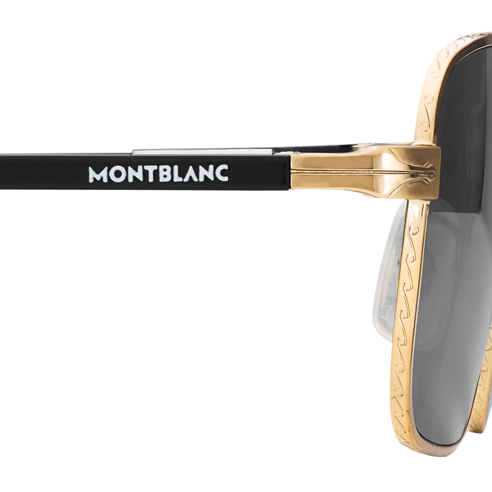 Rectangular sunglasses with Gold Coloured Metal Frame - 4
