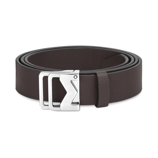 Grainy ebony 35mm leather belt