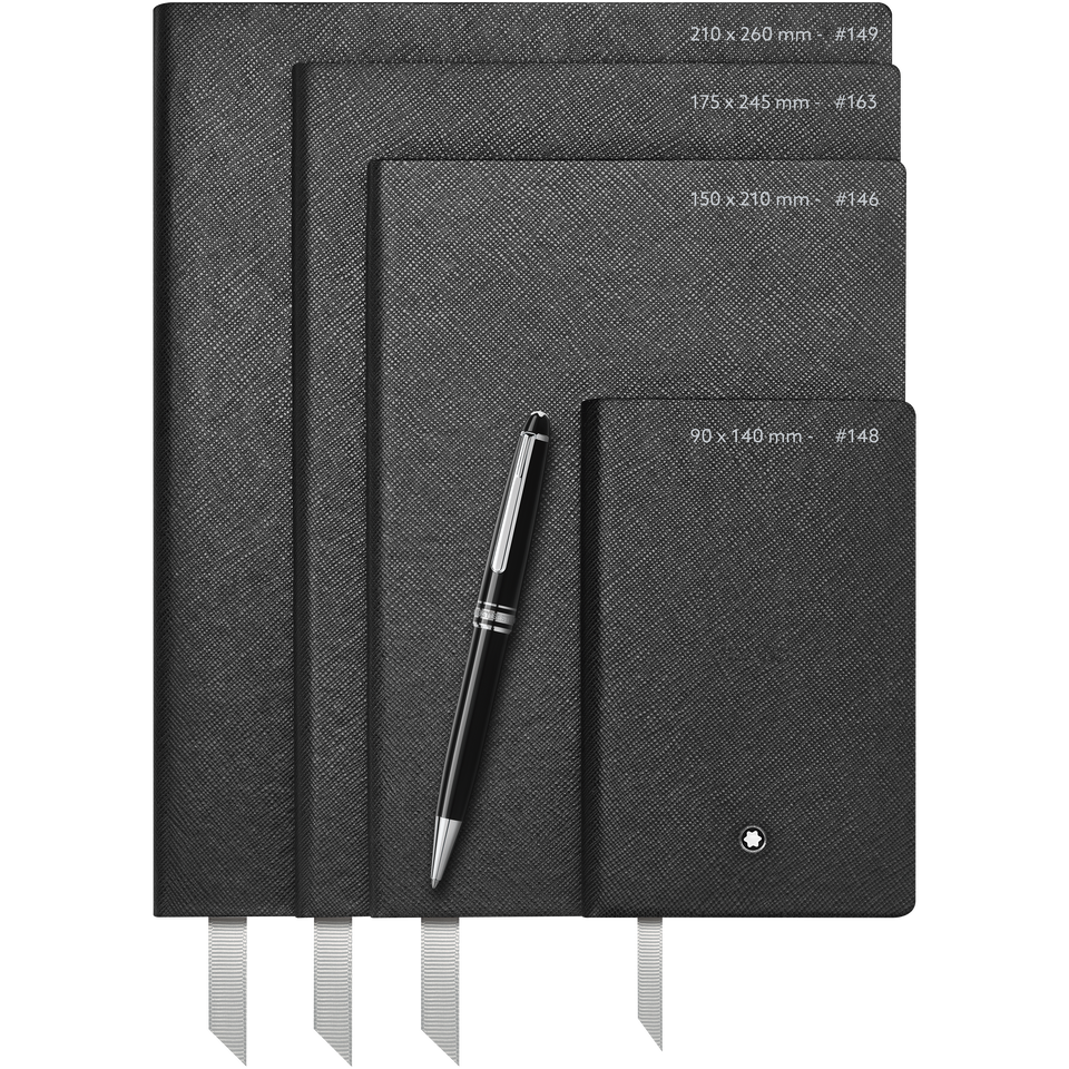 2 Montblanc Fine Stationery Notebooks #149 Slim, black, blank for Augmented Paper + - 2