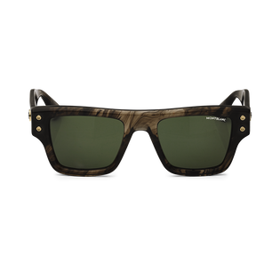 Rectangular Sunglasses with Melange Coloured Acetate Frame