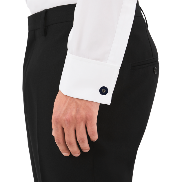 Round Cufflinks in Stainless Steel with Blue Resin - 2